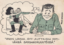 SOLDIERS HUMOUR Militaria Vintage Postcard CPSM #PBV943.A - Humorísticas