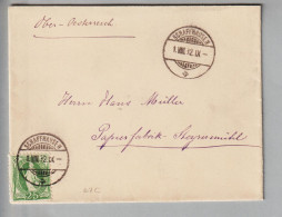 CH Heimat SH Schaffhausen 1882-08-01 Brief Nach Steyermühle Ob.Oest. 25Rp. Stehende H. SBK#67C - Cartas & Documentos