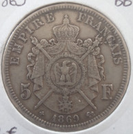 France - 5 Francs Napoléon III 1869 BB - 5 Francs