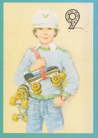 HAPPY BIRTHDAY 9 Year Old BOY CHILDREN Vintage Postal CPSM #PBT856.A - Anniversaire