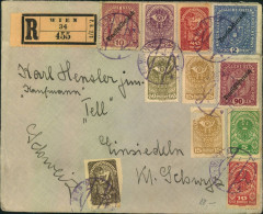 1921, Reich Frankierter R-Brief Ab WIEN In Die Schwe. Mit "Deutsh österreich" Frankaturiz - Cartas & Documentos