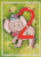 ELEFANTE Animales Vintage Tarjeta Postal CPSM #PBS761.A - Elefantes