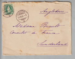 CH Heimat ZHs Fluntern 1885-03-27 Brief Nach Sunderland GB Consulat De France Mit 25Rp. Stehende H. SBK#67A - Cartas & Documentos