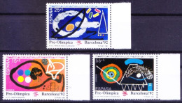 Spain 1991 MNH 3v, Pre Olympic Games Barcelona Table Tennis, Tennis, Shooting - Other & Unclassified