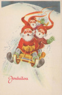 BABBO NATALE Buon Anno Natale Vintage Cartolina CPSMPF #PKG331.A - Santa Claus