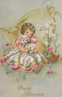 PÂQUES ENFANTS ŒUF Vintage Carte Postale CPA #PKE369.A - Easter