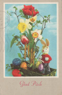 OSTERN EI KANINCHEN Vintage Ansichtskarte Postkarte CPA #PKE200.A - Pâques