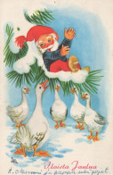 PÈRE NOËL Bonne Année Noël GNOME Vintage Carte Postale CPSMPF #PKD853.A - Kerstman