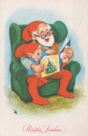 PÈRE NOËL Bonne Année Noël GNOME Vintage Carte Postale CPSMPF #PKD858.A - Kerstman