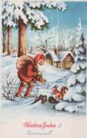 WEIHNACHTSMANN SANTA CLAUS Neujahr Weihnachten GNOME Vintage Ansichtskarte Postkarte CPSMPF #PKD904.A - Kerstman