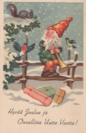 BABBO NATALE Buon Anno Natale GNOME Vintage Cartolina CPSMPF #PKD402.A - Kerstman