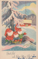 PÈRE NOËL Bonne Année Noël GNOME Vintage Carte Postale CPSMPF #PKD363.A - Santa Claus