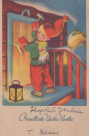 SANTA CLAUS Happy New Year Christmas GNOME Vintage Postcard CPSMPF #PKD290.A - Santa Claus