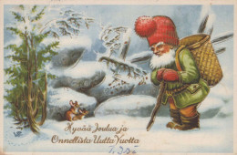 PÈRE NOËL Bonne Année Noël GNOME Vintage Carte Postale CPSMPF #PKD193.A - Santa Claus