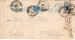 14 SEP 1896 Postblad G1  Met Bijfrankering En Kl.rond OSSENDRECHT Naar St. Ghislain. Open Aangetroffen En Dicht Gemaakt - Ganzsachen