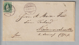 CH Heimat SH Schaffhausen 1884-08-13 Brief Nach Elsass Niedermorschweiler Mit Stehende H. SBK#67A - Brieven En Documenten