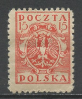 Pologne - Poland - Polen 1919 Y&T N°162 - Michel N°104 * - 15f Aigle National - Unused Stamps