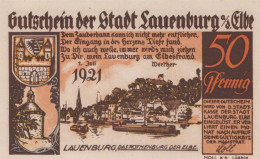 50 PFENNIG 1921 Stadt LAUENBURG AN DER ELBE UNC DEUTSCHLAND #PC031 - [11] Local Banknote Issues