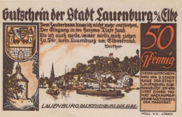 50 PFENNIG 1921 Stadt LAUENBURG AN DER ELBE UNC DEUTSCHLAND #PC033 - [11] Local Banknote Issues