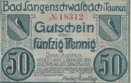 50 PFENNIG 1921 Stadt LANGENSCHWALBACH Hesse-Nassau UNC DEUTSCHLAND #PH766 - [11] Local Banknote Issues