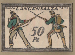 50 PFENNIG 1921 Stadt LANGENSALZA Saxony UNC DEUTSCHLAND Notgeld Banknote #PC013 - [11] Local Banknote Issues