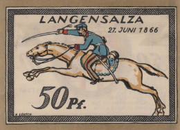 50 PFENNIG 1921 Stadt LANGENSALZA Saxony UNC DEUTSCHLAND Notgeld Banknote #PC012 - [11] Local Banknote Issues