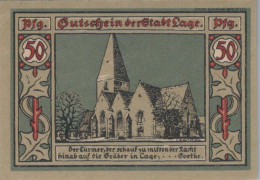 50 PFENNIG 1921 Stadt LAGE IN LIPPE Lippe UNC DEUTSCHLAND Notgeld #PB923 - [11] Local Banknote Issues