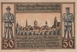 50 PFENNIG 1921 Stadt KREUZBURG Oberen Silesia DEUTSCHLAND Notgeld #PF465 - [11] Local Banknote Issues