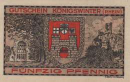 50 PFENNIG 1921 Stadt KoNIGSWINTER Rhine UNC DEUTSCHLAND Notgeld Banknote #PI635 - [11] Local Banknote Issues