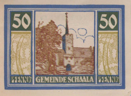 50 PFENNIG 1921 Stadt SCHAALA Thuringia DEUTSCHLAND Notgeld Banknote #PF609 - Lokale Ausgaben