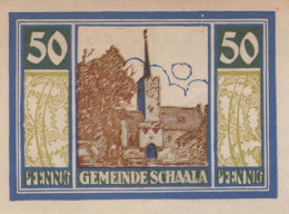 50 PFENNIG 1921 Stadt SCHAALA Thuringia DEUTSCHLAND Notgeld Banknote #PF599 - Lokale Ausgaben