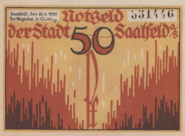 50 PFENNIG 1921 Stadt SAALFELD Thuringia UNC DEUTSCHLAND Notgeld Banknote #PJ025 - Lokale Ausgaben