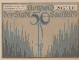 50 PFENNIG 1921 Stadt SAALFELD Thuringia UNC DEUTSCHLAND Notgeld Banknote #PJ024 - Lokale Ausgaben
