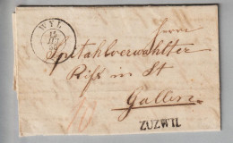 CH Heimat SG Bronschweil-Zuzwil-Wil Brief Nach St.Gallen Spitalverwaltung 1856-07-15 - Lettres & Documents