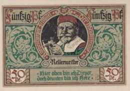 50 PFENNIG 1921 Stadt ROTHENBURG OB DER TAUBER Bavaria UNC DEUTSCHLAND #PH544 - Lokale Ausgaben