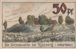 50 PFENNIG 1921 Stadt RIETBERG Westphalia UNC DEUTSCHLAND Notgeld #PI929 - Lokale Ausgaben