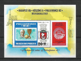 HUNGARY 1982 Philexfrance MNH - Hojas Bloque