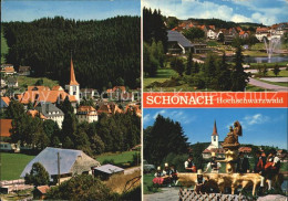 72505335 Schonach Schwarzwald Blick Vom Hoefleberg Kurhaus Kurgarten Dorfbrunnen - Other & Unclassified