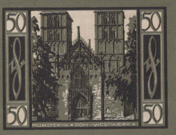 50 PFENNIG 1921 Stadt MÜNSTER IN WESTFALEN Westphalia UNC DEUTSCHLAND #PI756 - [11] Local Banknote Issues