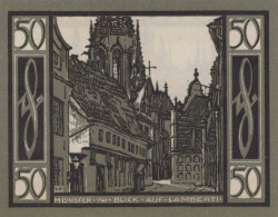 50 PFENNIG 1921 Stadt MÜNSTER IN WESTFALEN Westphalia UNC DEUTSCHLAND #PH968 - [11] Emissions Locales