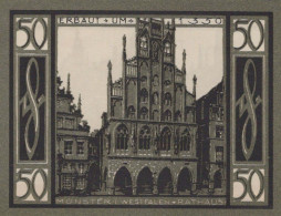 50 PFENNIG 1921 Stadt MÜNSTER IN WESTFALEN Westphalia DEUTSCHLAND Notgeld #PF889 - [11] Local Banknote Issues