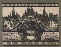 50 PFENNIG 1921 Stadt MÜNSTER IN WESTFALEN Westphalia DEUTSCHLAND Notgeld #PF402 - [11] Local Banknote Issues