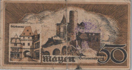 50 PFENNIG 1921 Stadt MAYEN Rhine DEUTSCHLAND Notgeld Banknote #PG434 - Lokale Ausgaben