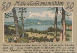 50 PFENNIG 1921 Stadt MALENTE-GREMSMÜHLEN Oldenburg DEUTSCHLAND Notgeld #PD435 - Lokale Ausgaben