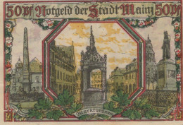 50 PFENNIG 1921 Stadt MAINZ Hesse DEUTSCHLAND Notgeld Banknote #PG418 - Lokale Ausgaben