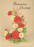 FLOWERS Vintage Postcard CPSM #PAS668.GB - Blumen