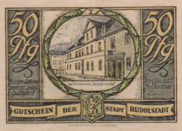 50 PFENNIG 1922 Stadt RUDOLSTADT Thuringia UNC DEUTSCHLAND Notgeld #PH808 - [11] Emisiones Locales