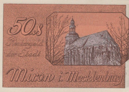 50 PFENNIG 1922 Stadt MIROW Mecklenburg-Strelitz DEUTSCHLAND Notgeld #PJ119 - [11] Emisiones Locales
