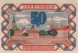 50 PFENNIG 1922 Stadt LANDSBERG OBERSCHLESIEN UNC DEUTSCHLAND #PB932 - [11] Lokale Uitgaven