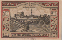 50 PFENNIG 1922 Stadt GUHRAU Niedrigeren Silesia UNC DEUTSCHLAND Notgeld #PD101 - [11] Local Banknote Issues